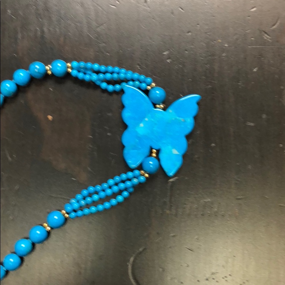 Turquoise butterfly necklace - Picture 3 of 3
